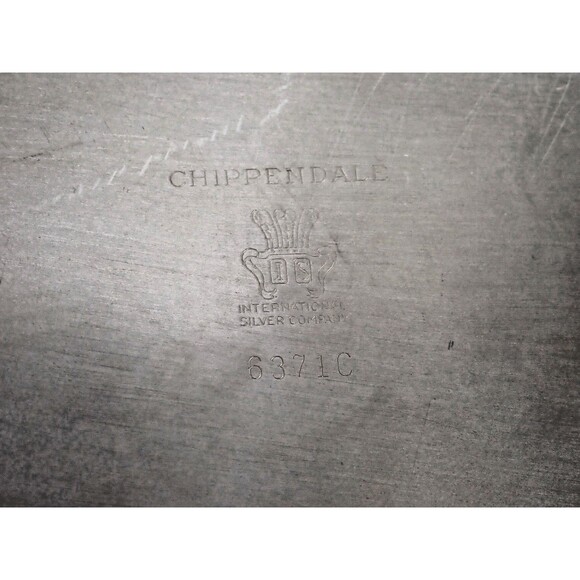 Vintage Chippendale International Silver Co Platter 6371C Waiter Serving Tray - Picture 6 of 9